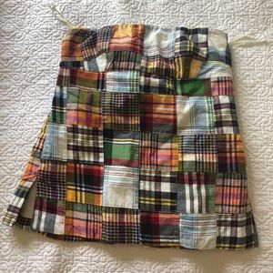 J.Crew Madras strapless top